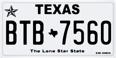 TX license plate BTB7560