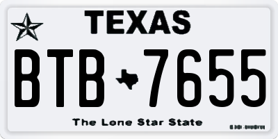 TX license plate BTB7655