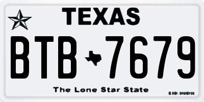 TX license plate BTB7679