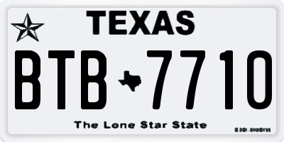 TX license plate BTB7710
