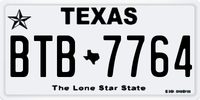 TX license plate BTB7764