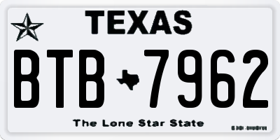 TX license plate BTB7962