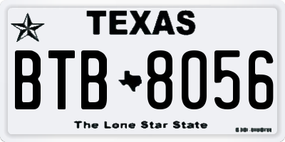 TX license plate BTB8056