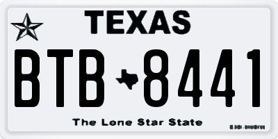 TX license plate BTB8441