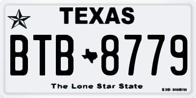 TX license plate BTB8779