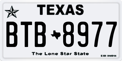 TX license plate BTB8977