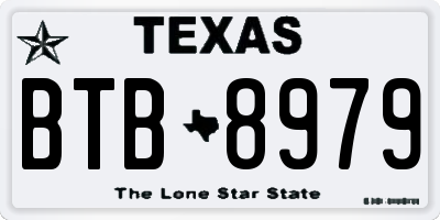 TX license plate BTB8979