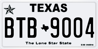 TX license plate BTB9004