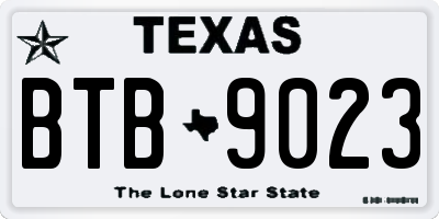TX license plate BTB9023
