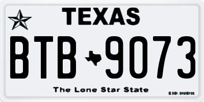 TX license plate BTB9073