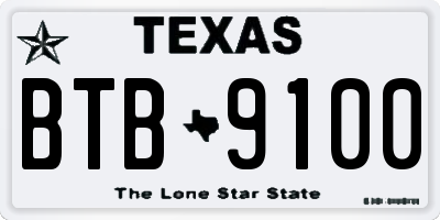 TX license plate BTB9100