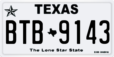 TX license plate BTB9143
