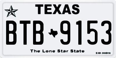 TX license plate BTB9153