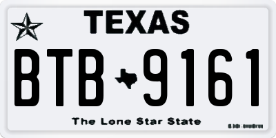 TX license plate BTB9161