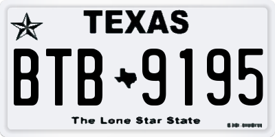 TX license plate BTB9195