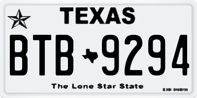 TX license plate BTB9294