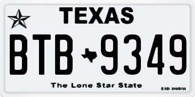 TX license plate BTB9349