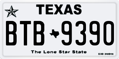 TX license plate BTB9390