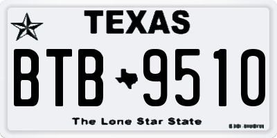 TX license plate BTB9510