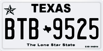 TX license plate BTB9525