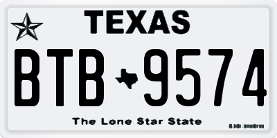 TX license plate BTB9574