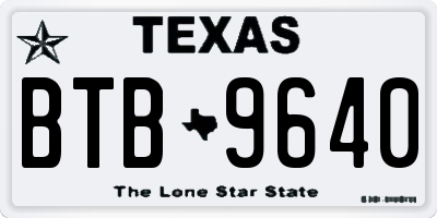TX license plate BTB9640