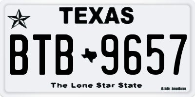 TX license plate BTB9657