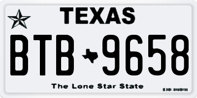 TX license plate BTB9658