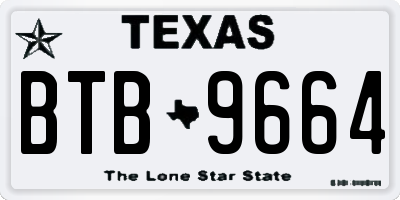 TX license plate BTB9664