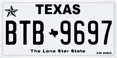 TX license plate BTB9697
