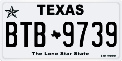 TX license plate BTB9739