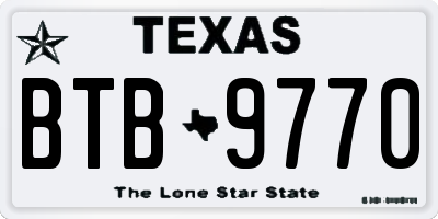 TX license plate BTB9770