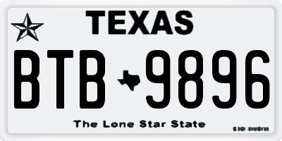 TX license plate BTB9896