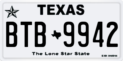 TX license plate BTB9942