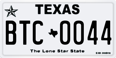 TX license plate BTC0044