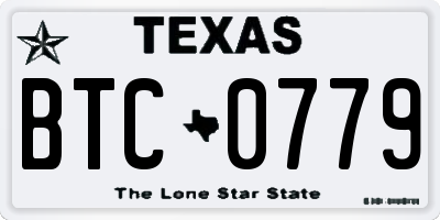 TX license plate BTC0779