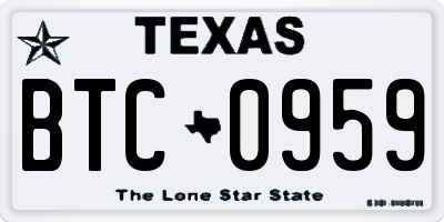TX license plate BTC0959