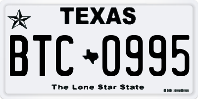 TX license plate BTC0995