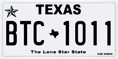 TX license plate BTC1011