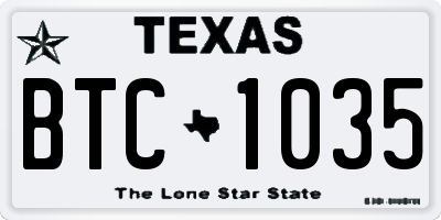 TX license plate BTC1035