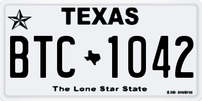 TX license plate BTC1042