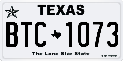 TX license plate BTC1073