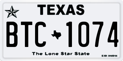 TX license plate BTC1074