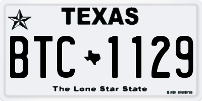 TX license plate BTC1129