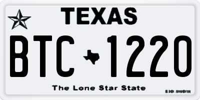 TX license plate BTC1220