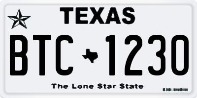 TX license plate BTC1230