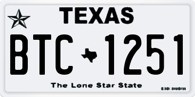 TX license plate BTC1251