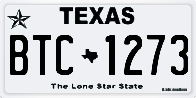 TX license plate BTC1273