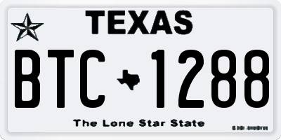 TX license plate BTC1288