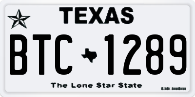 TX license plate BTC1289